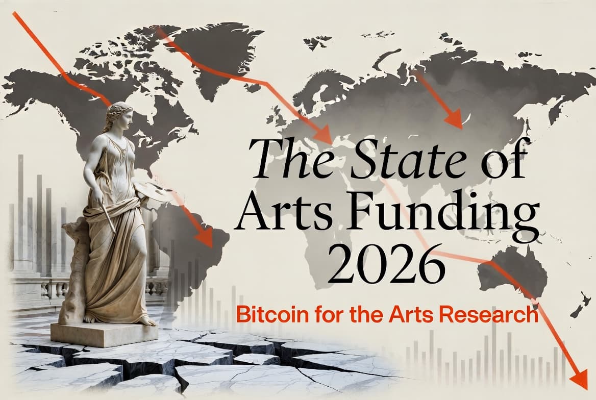 Classical sculpture and data visualization representing the State of Arts Funding 2026 report.